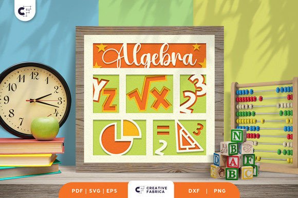 Algebra 3D SVG for School Decor