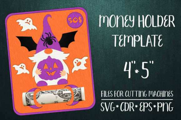 Gnome and Spider Halloween Money Holder: 3D SVG Shapes