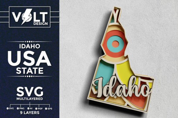 Idaho 3D SVG: Laser Cutting Shadow Boxes