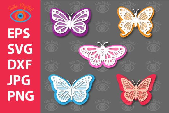 Layered Butterfly Bundle: 3D SVG Shapes for Sellers