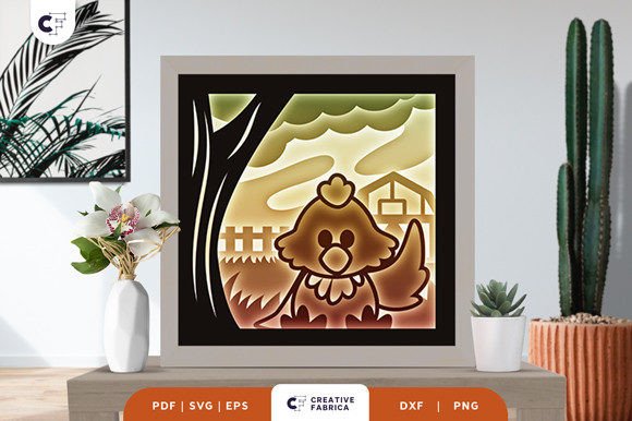 Little Chick 3D Shadow Box: Seasons SVG