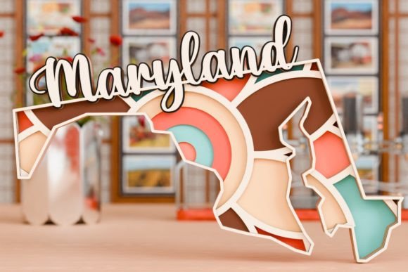 Maryland 3D SVG for Other Crafts