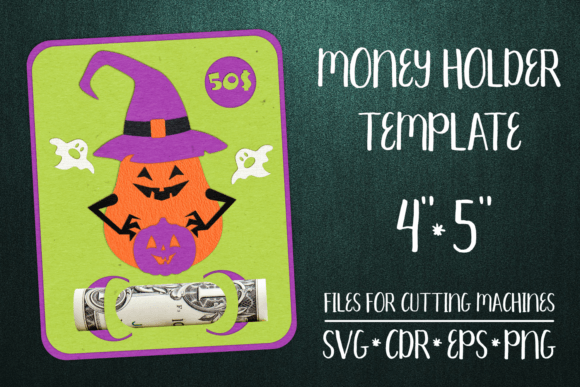 Pumpkin Halloween Card Money Holder: 3D SVG Shapes