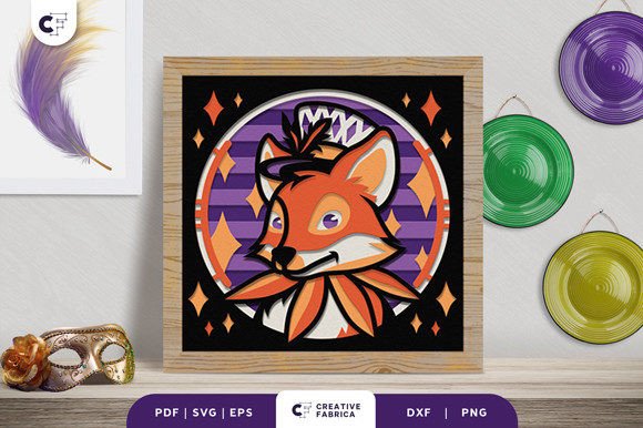 Review: Fox Mardi Gras 3D Paper Cut SVG for Embroidery