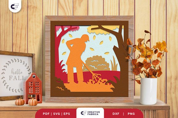 Review: Raking Fallen Leaves 3D Paper Cut SVG