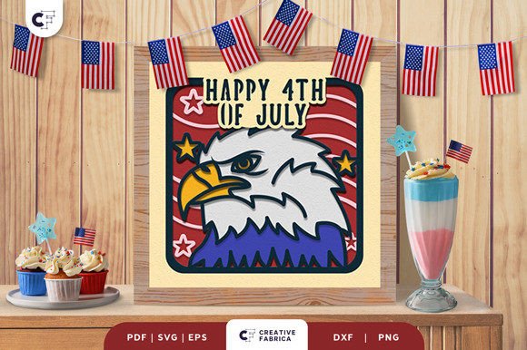 USA Eagle 3D SVG for Independence Day