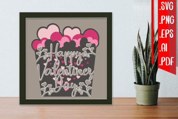 Valentine 3D SVG for Shadow Boxes & Web Headers