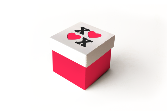 XOXO Hearts Cube Box: 3D SVG Shapes for Brands